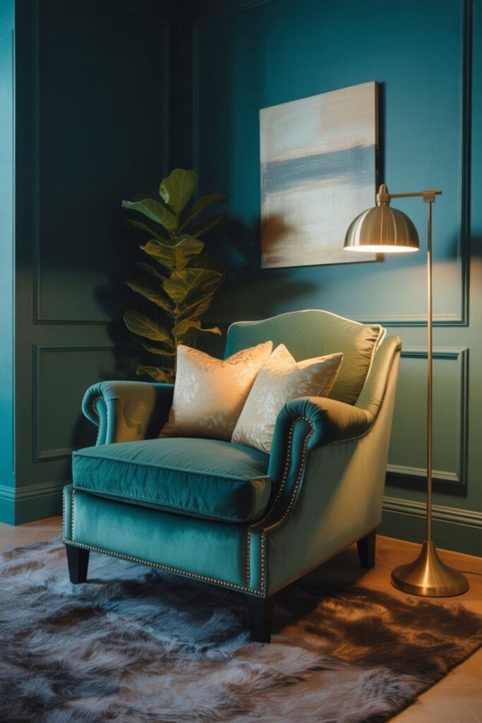 Moody Dark Blue-Green
