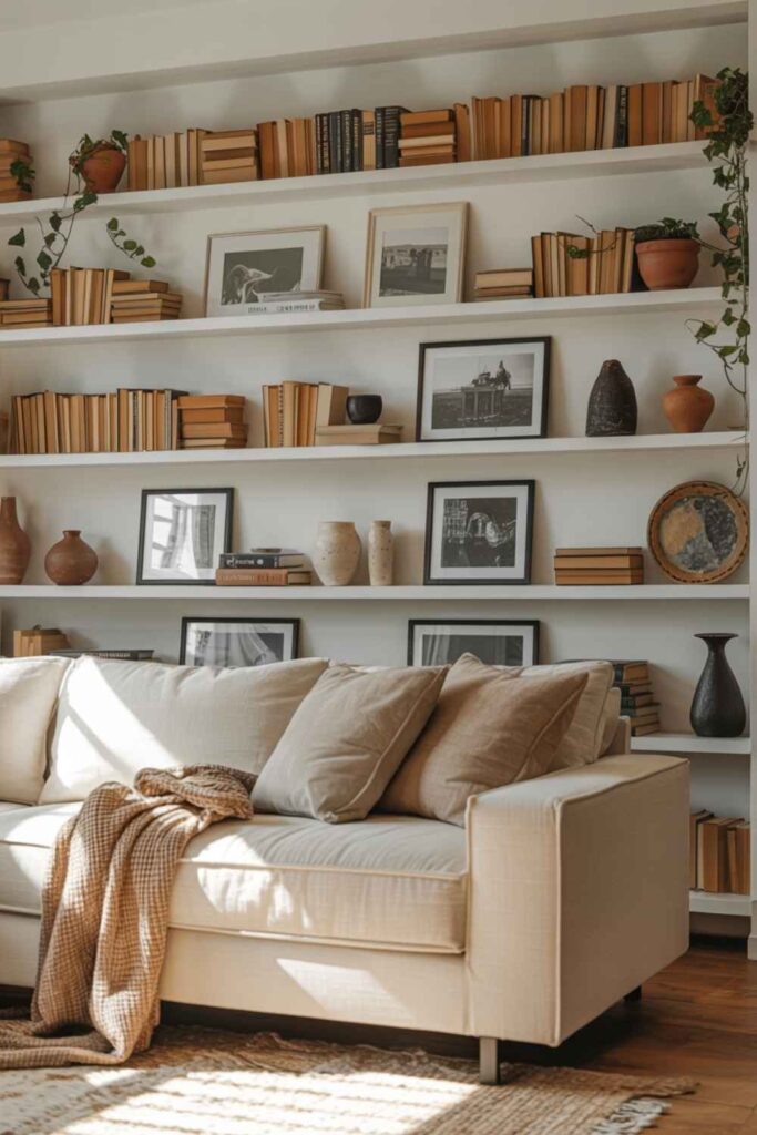 Open Shelving with Styled Vignettes