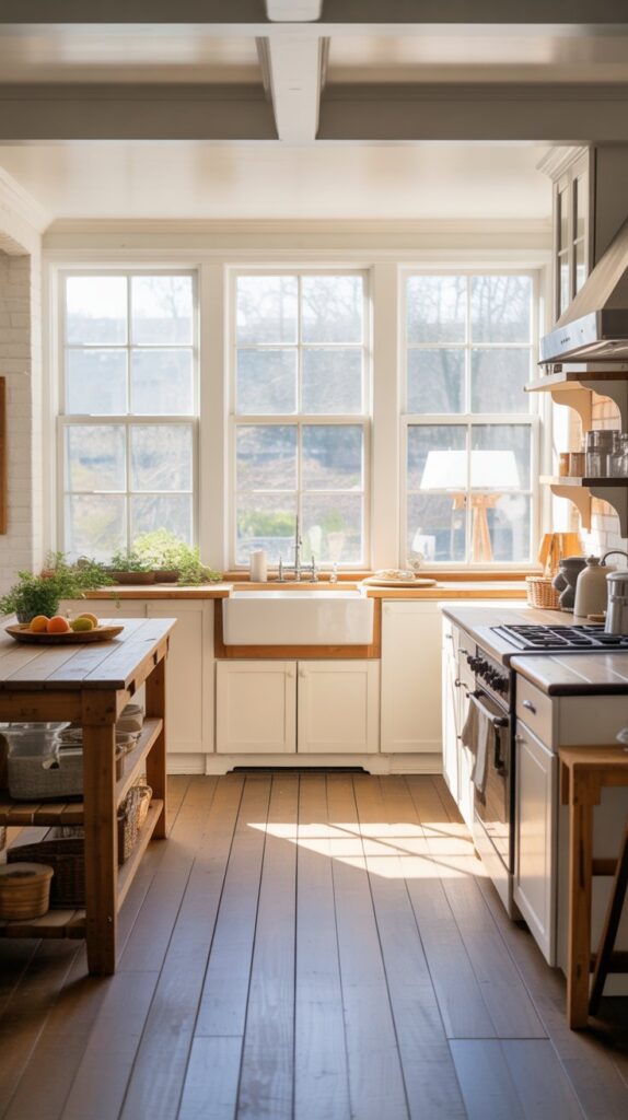 25+ Modern Farmhouse Kitchen Ideas to Inspire Your Dream Space 6 Large Windows and Natural Light