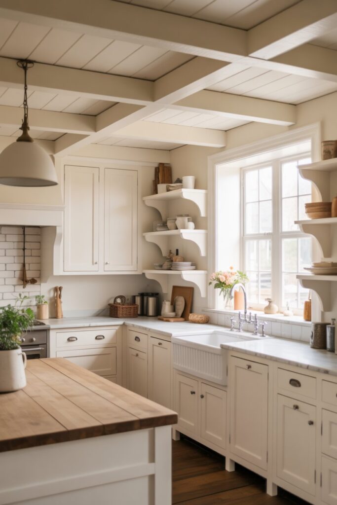 25+ Modern Farmhouse Kitchen Ideas to Inspire Your Dream Space 2 Classic White Farmhouse Kitchen