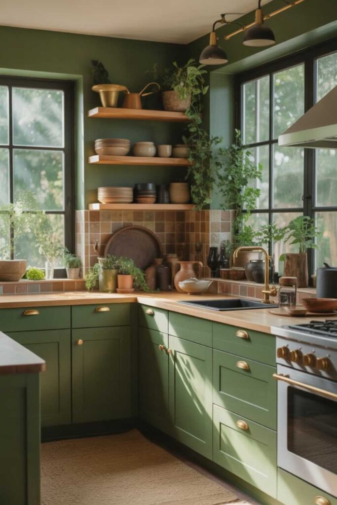 Kitchen Cabinet Color Ideas Transform Your Space with Stunning Shades 5 Earthy Green Kitchen Cabinets