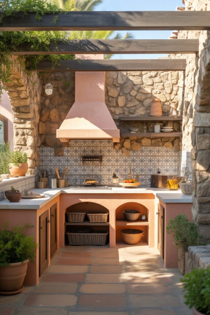 Outdoor Kitchen Ideas Create the Perfect Backyard Cooking Space 3 Mediterranean-Inspired Outdoor Kitchen