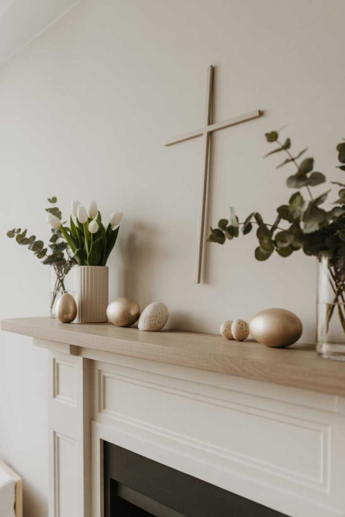 Neutral Easter Decor Ideas Minimalist Elegance for a Calm and Timeless Easter 3 Minimalist Easter Mantel Styling