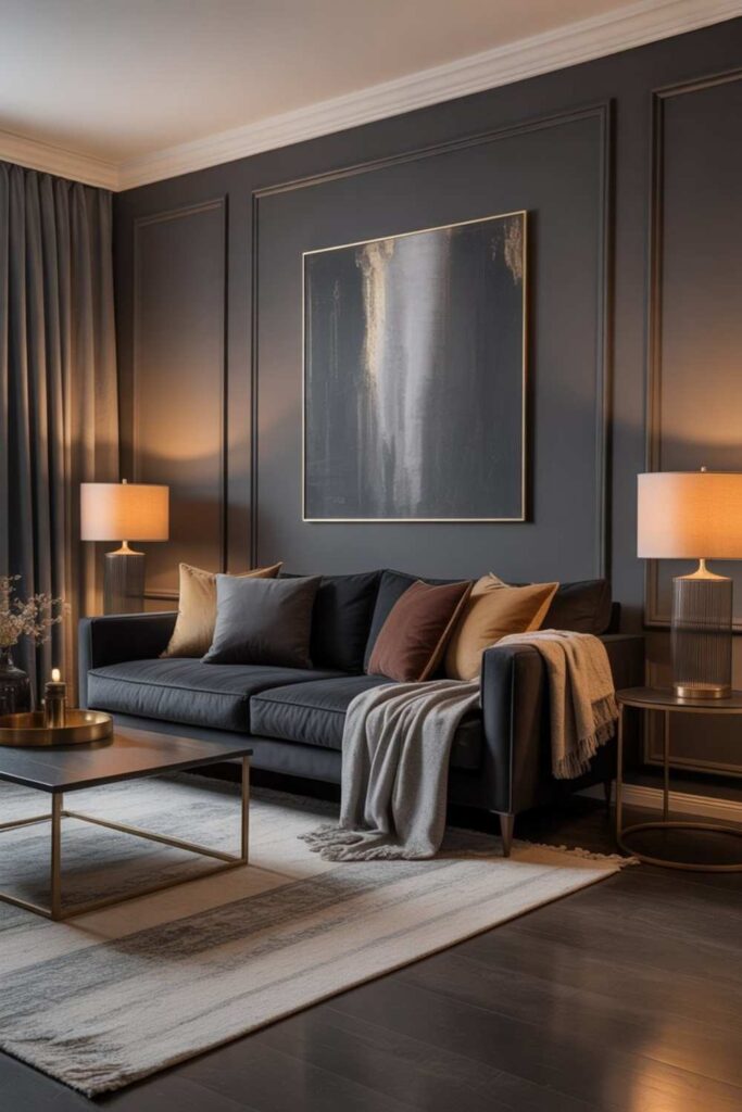 Living Room Color Palette Ideas to Transform Your Space with Style 5 Moody Charcoal and Deep Gray
