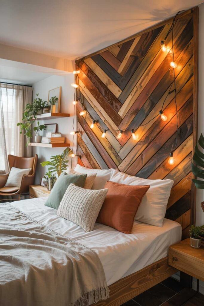 25+ College Dorm Room Ideas for a Cozy, Modern, and Budget-Friendly Transformation 6 Add a DIY Headboard to Elevate Your Bed Area