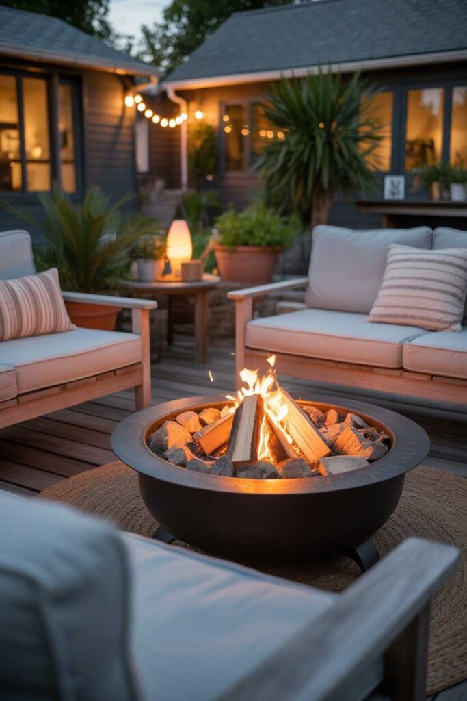 30+ Backyard Ideas for a Beautiful, Cozy, and Pinterest-Worthy Outdoor Space 4 Add a Fire Pit for Warmth and Ambiance