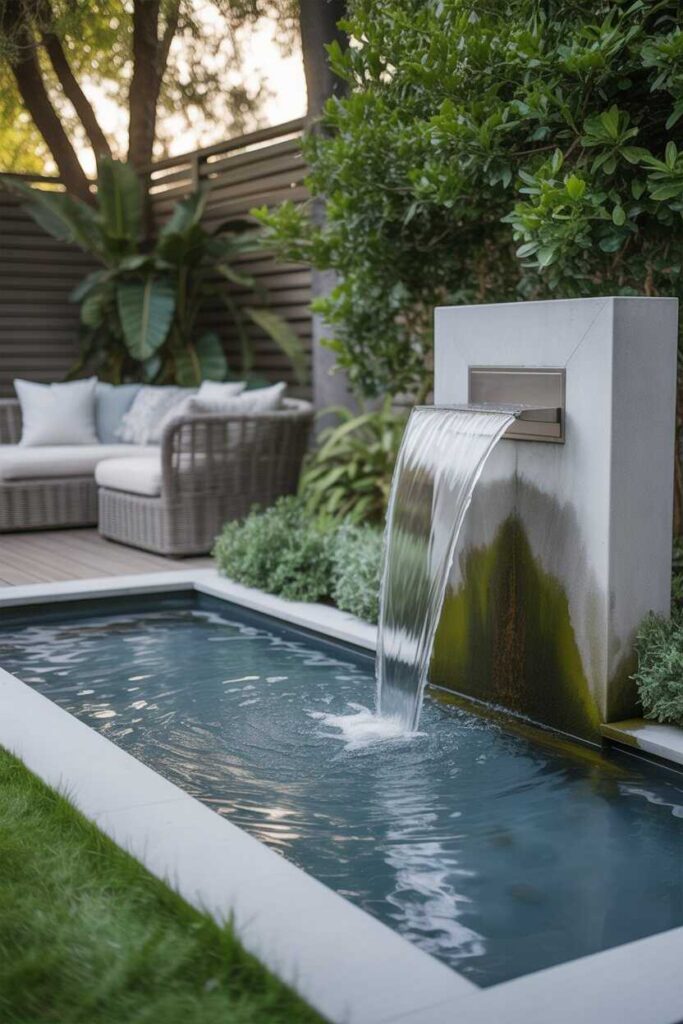 30+ Backyard Ideas for a Beautiful, Cozy, and Pinterest-Worthy Outdoor Space 7 Add a Water Feature for Relaxation