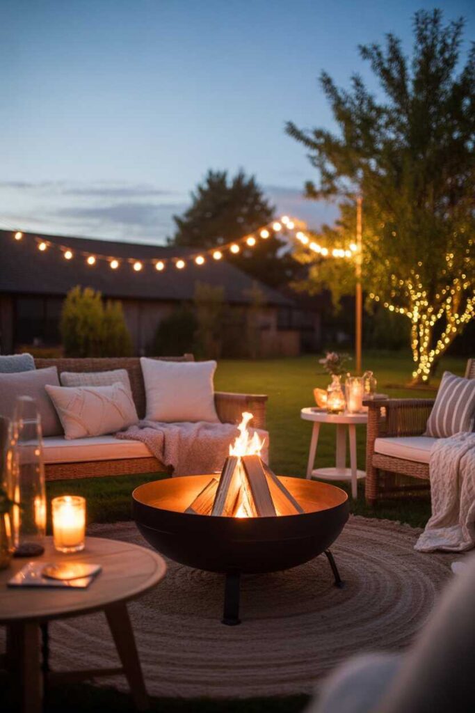 30+ Modern & Cozy Backyard Fire Pit Ideas Lounge Areas (Stunning Outdoor Inspiration You’ll Love) 7 Backyard Fire Pit Ideas for Cozy Nights and Romantic Evenings