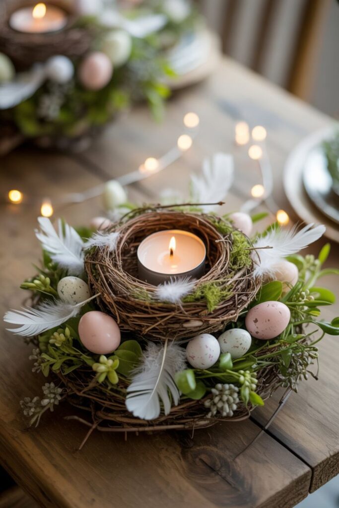 DIY Easter Centerpieces Dreamy, Pinterest-Worthy Ideas to Elevate Your Spring Table 5 Bird Nest Candle Holder Centerpieces