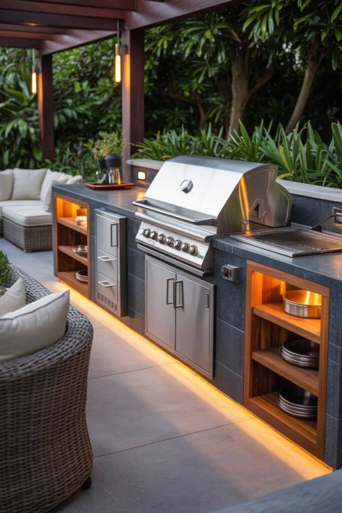 30+ Outdoor Kitchen Patio Ideas for a Modern, Cozy, and Budget-Friendly Backyard Makeover 5 Build a Grilling Station as the Heart of Your Outdoor Kitchen Patio