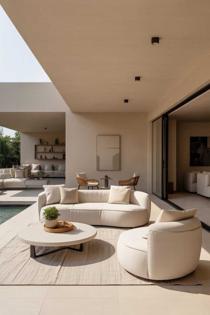 30+ Small Patio Ideas to Transform Your Outdoor Space Modern, Budget-Friendly & Unique Inspiration 3 Choose Streamlined Furniture for a Clean and Modern Aesthetic