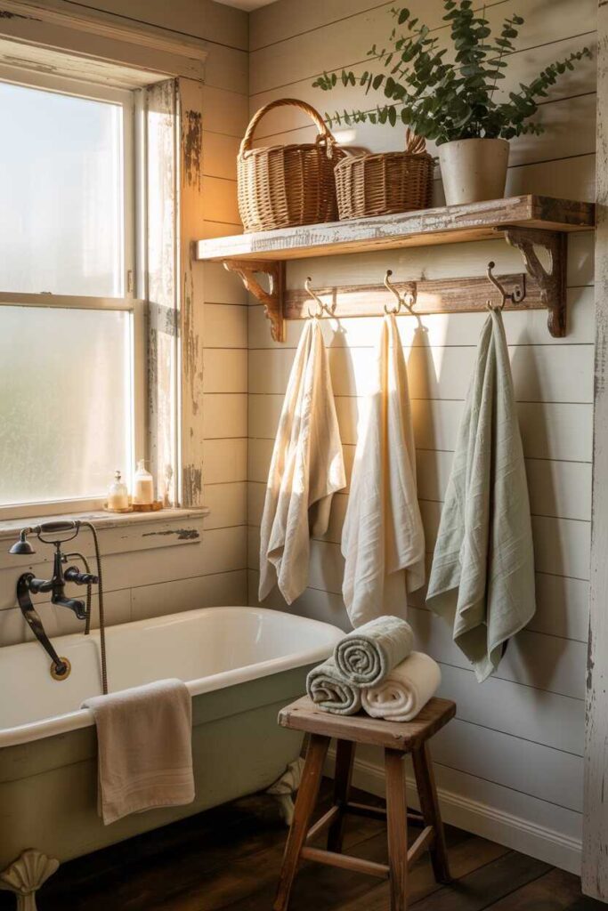 25 Stunning Bathroom Decor Ideas to Transform Your Space Modern, Budget-Friendly, and Unique Inspiration 3 Cozy Farmhouse Bathroom Decor Warmth and Charm