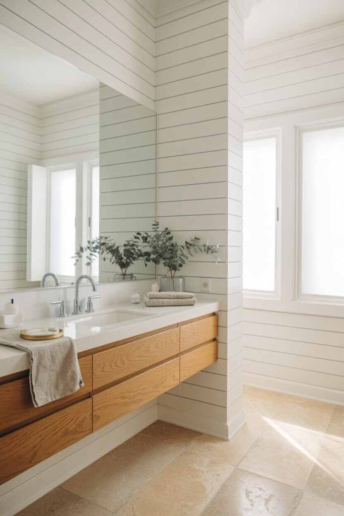 Modern & Budget-Friendly Shiplap Bathroom IdeasStunning Inspiration for a Cozy, Stylish Space 3 Create a Bright and Airy Modern Shiplap Bathroom