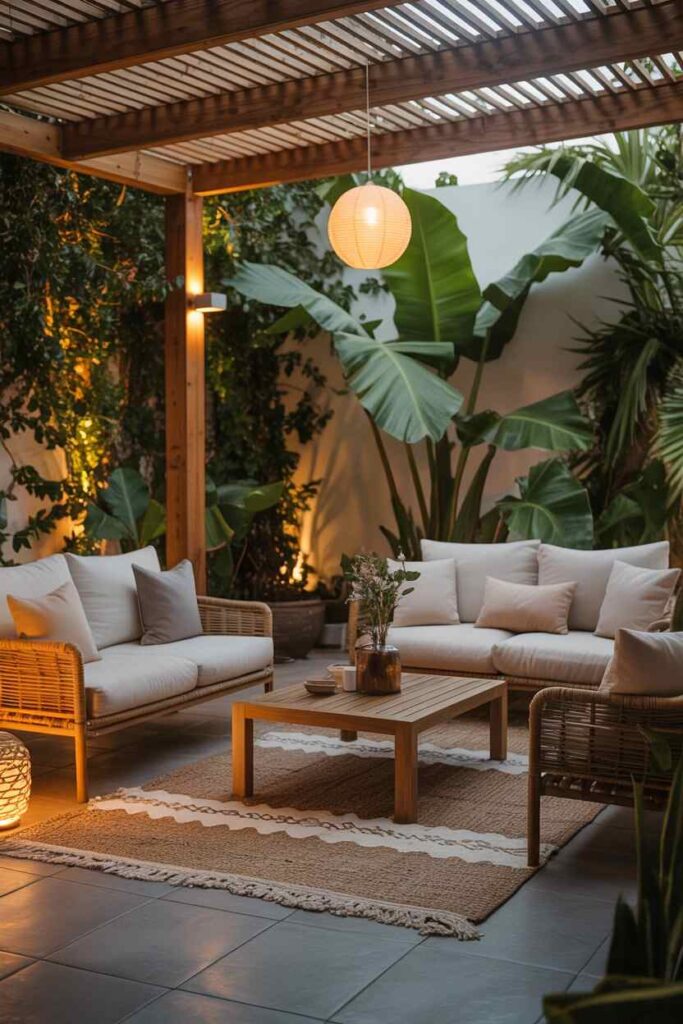 35+ Patio Furniture Ideas to Transform Your Outdoor Space Modern, Budget-Friendly & Aesthetic Inspiration 2 Create a Lounge Area for Relaxation and Everyday Comfort