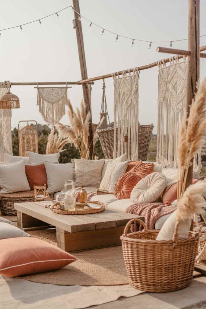15+ Stunning Outdoor Patio Ideas for a Modern, Cozy, and Budget-Friendly Makeover 5 Create a Pinterest-Worthy Boho Retreat Using Soft, Earthy Accents