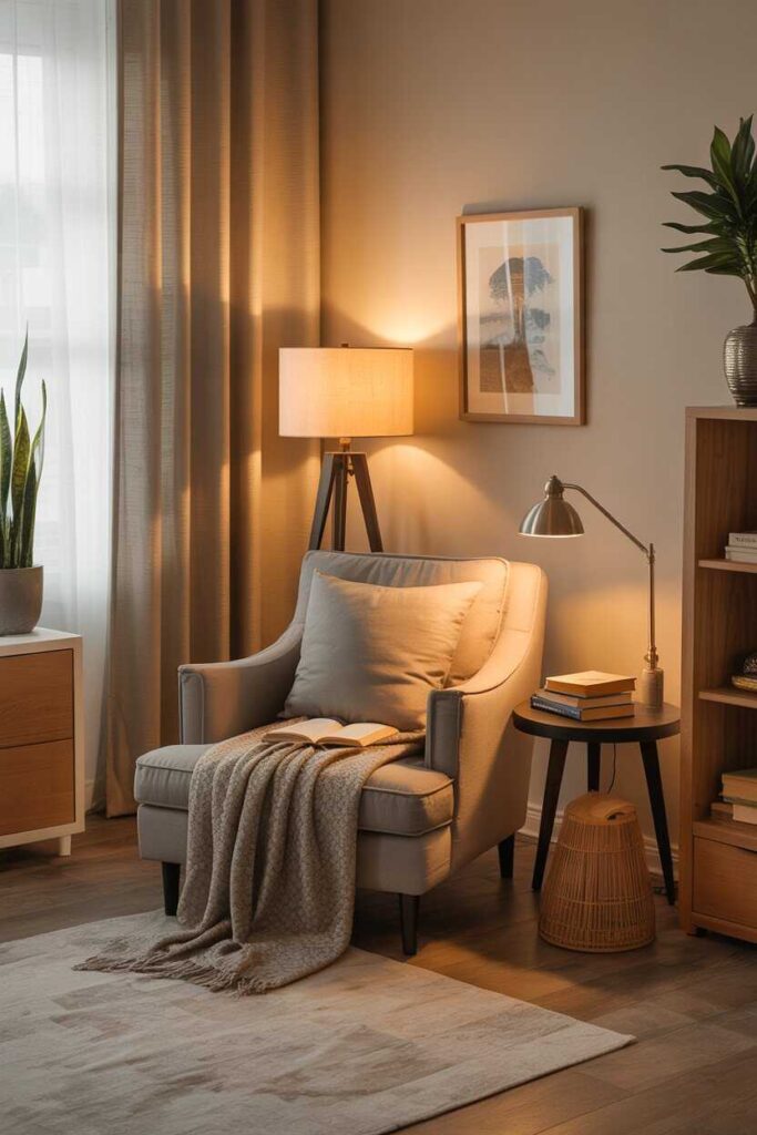 30+ Small Patio Ideas to Transform Your Outdoor Space Modern, Budget-Friendly & Unique Inspiration 6 Create a Reading Nook for Quiet Moments