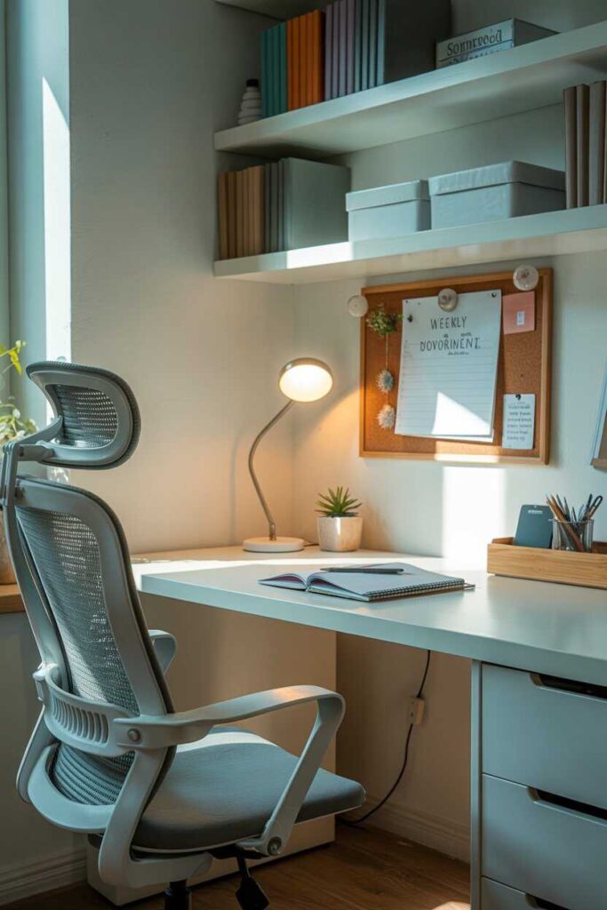 25+ College Dorm Room Ideas for a Cozy, Modern, and Budget-Friendly Transformation 5 Create a Study Corner That Boosts Focus and Motivation
