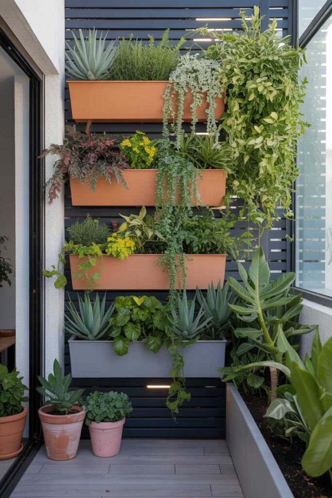 30+ Small Garden Ideas for a Stunning, Budget-Friendly Outdoor Makeover 2 Create Vertical Magic with Layered and Elevated Planting