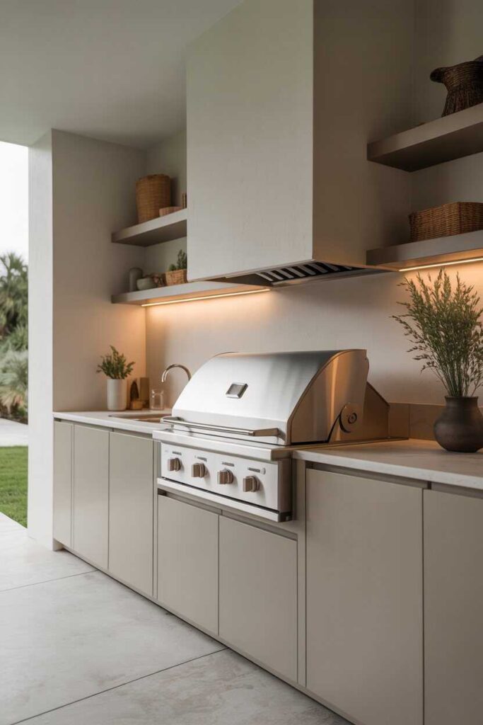 30+ Outdoor Kitchen Patio Ideas for a Modern, Cozy, and Budget-Friendly Backyard Makeover 2 Design a Modern, Minimalist Outdoor Kitchen with Clean Lines