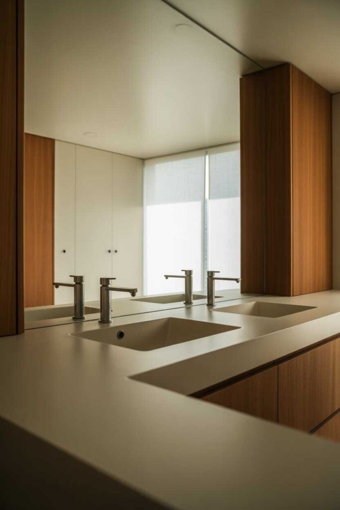 30 Mid Century Modern Bathroom Ideas Stylish, Budget-Friendly Inspiration for a Retro-Modern Space 2 Embrace Clean Lines for a Calm and Modern Look