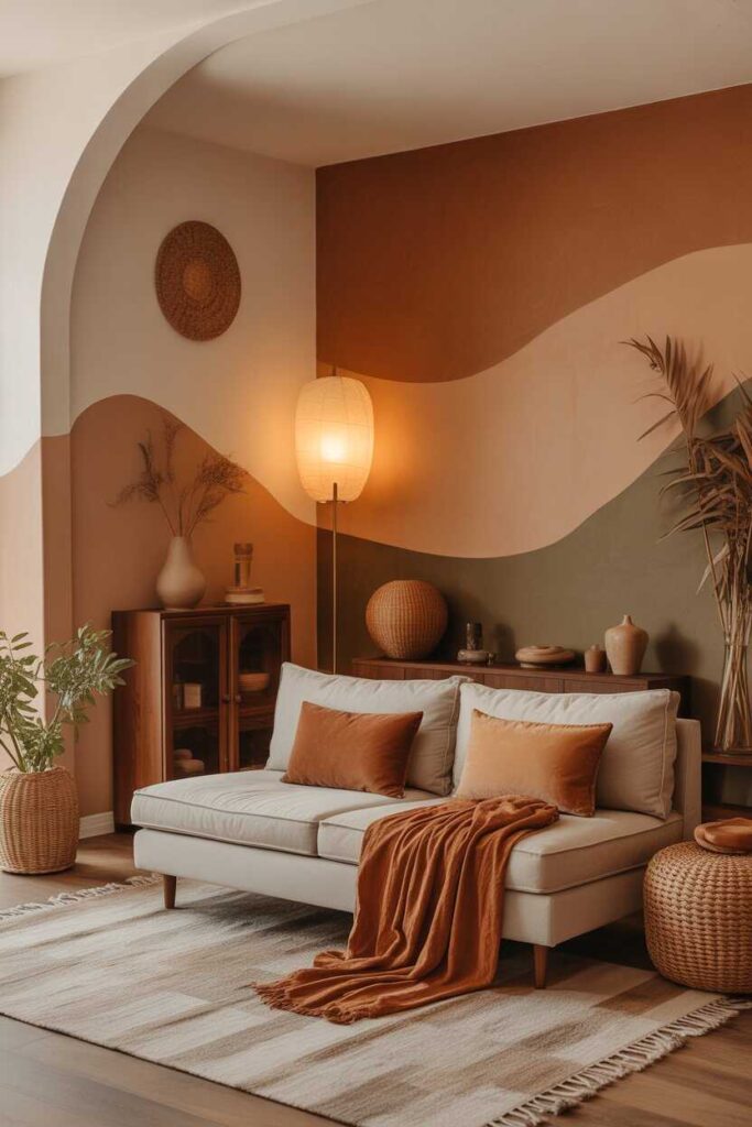27 Boho Living Room Ideas Creative, Budget-Friendly Inspiration for a Modern Cozy Home 2 Embrace Warm Earthy Color Palettes