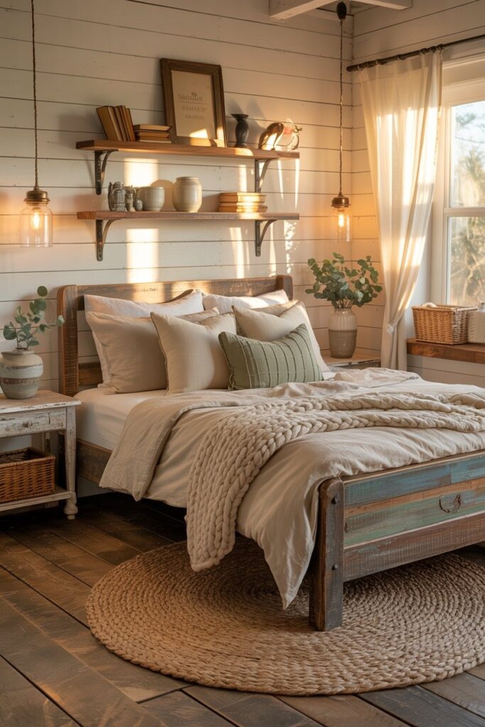 15+ Modern & Budget-Friendly Bedroom Ideas for Small Rooms (Aesthetic Inspiration You’ll Love) 3 Farmhouse Bedroom Ideas for Small Rooms