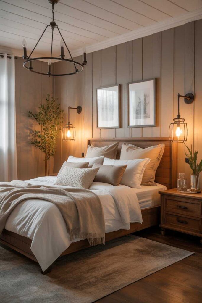 20+ Farmhouse Lighting Ideas for a Cozy, Modern Home (Stunning Inspiration You’ll Love) 4 Farmhouse Bedroom Lighting Ideas