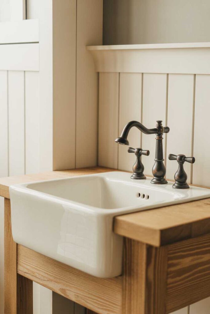 Farmhouse Bathroom Cozy, Rustic & Timeless Décor Ideas 5 Farmhouse Sinks & Faucets