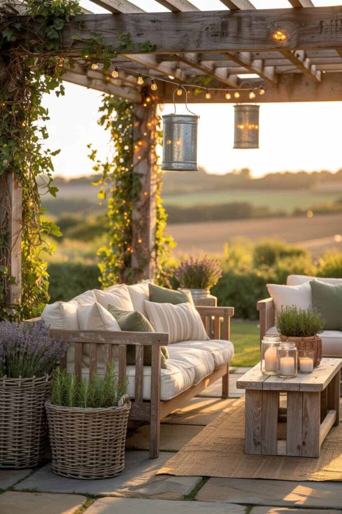 35+ Back Patio Ideas for a Cozy, Stylish, and Budget-Friendly Outdoor Makeover 5 Farmhouse Style Patio Ideas for Rustic Charm