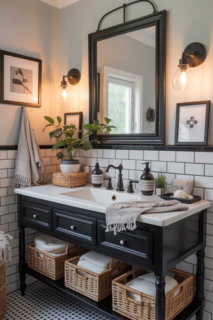 25+ Stunning Black and White Bathroom Ideas for a Modern, Timeless, and Chic Look 6 Final Touches Making It Feel Like Home