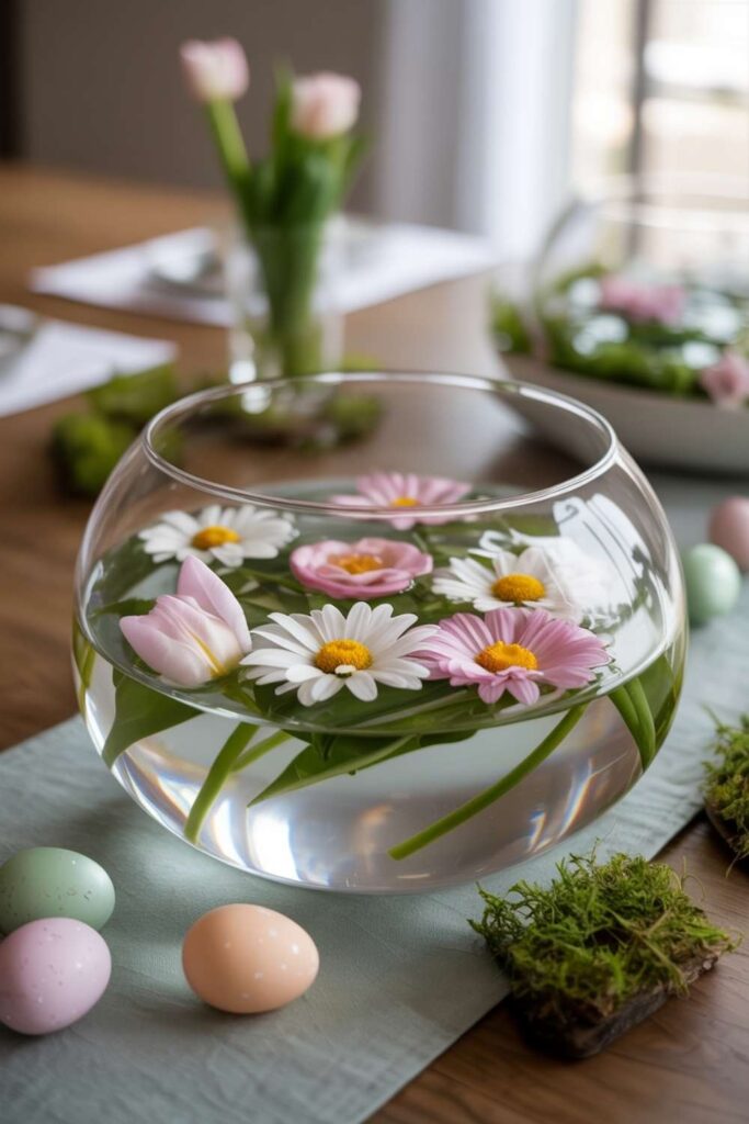 DIY Easter Centerpieces Dreamy, Pinterest-Worthy Ideas to Elevate Your Spring Table 6 Floating Flower & Egg Bowl Centerpiece