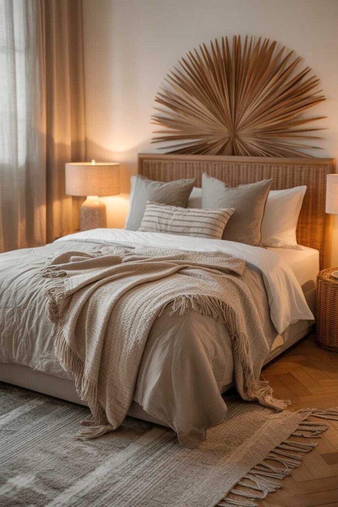 30+ Sage Green and Pink Bedroom Ideas for a Modern, Cozy Retreat 5 Layering Textures for Depth and Comfort