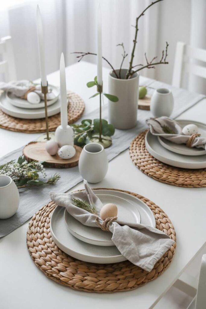 Easter Tablescape Ideas Dreamy, Elegant & Pinterest-Worthy Inspirations 4 Minimalist Scandinavian Easter Table Setting