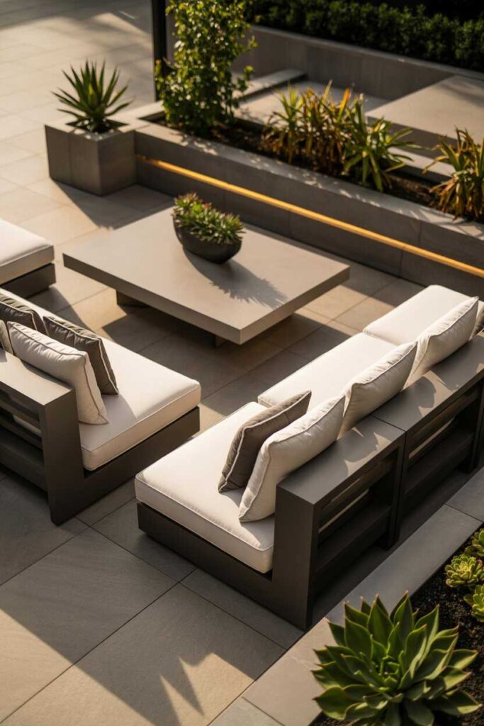 30+ Outdoor Patio Ideas to Transform Your Backyard (Modern, Budget-Friendly & Aesthetic Inspiration) 2 Modern Outdoor Patio Ideas for a Sleek, Stylish Look