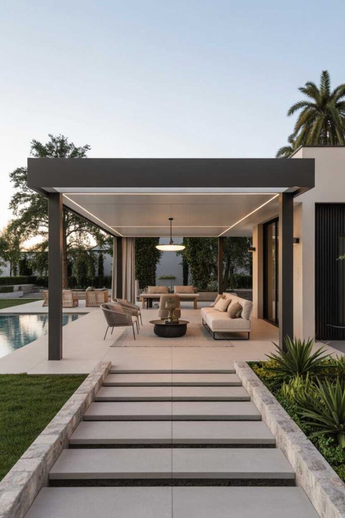 30+ Stunning & Budget-Friendly Outdoor Pergola Ideas to Transform Your Backyard (Modern Inspiration You’ll Love) 3 Modern Outdoor Pergola Ideas for Clean and Stylish Designs