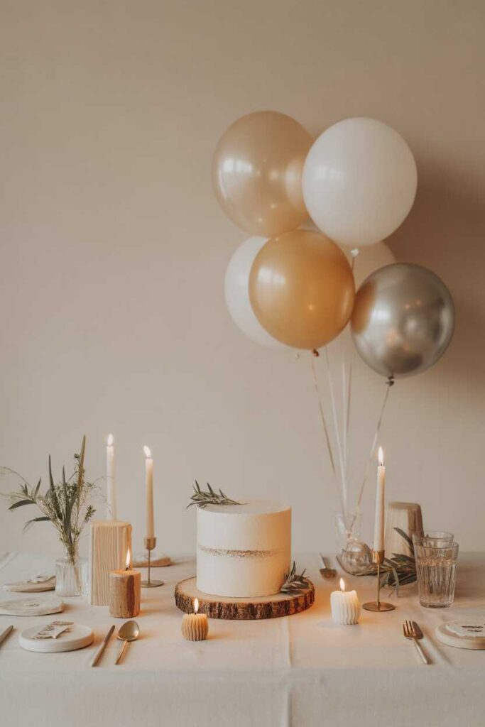 30+ Unique Birthday Decoration Ideas for a Stunning Celebration (Modern, Budget-Friendly & Totally Pinterest-Worthy) 2 Neutral & Minimalist Birthday Décor for a Calm, Elegant Look