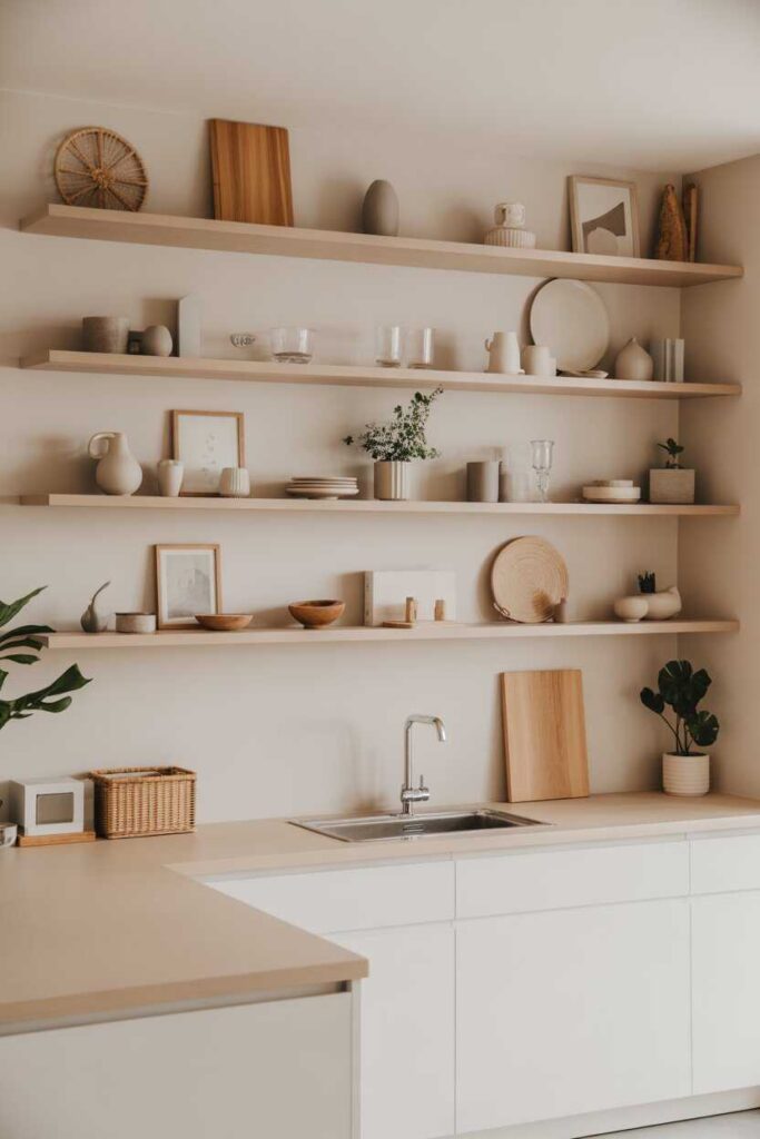 30+ iHome Decor Ideas for a Stylish, Modern, and Pinterest-Worthy Home 4 Open Shelving for a Clean, Airy Look