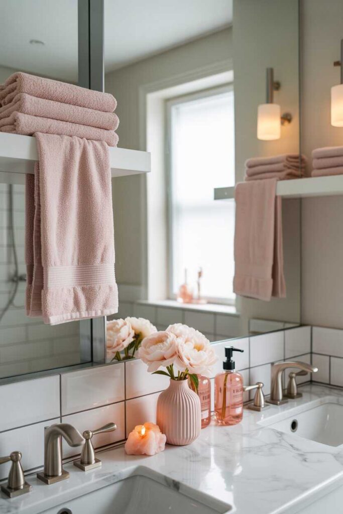25+ Stunning Pink Bathroom Ideas for Every Style From Modern Minimalist to Vintage Glam 4 Pink Accents A Subtle Way to Add Charm