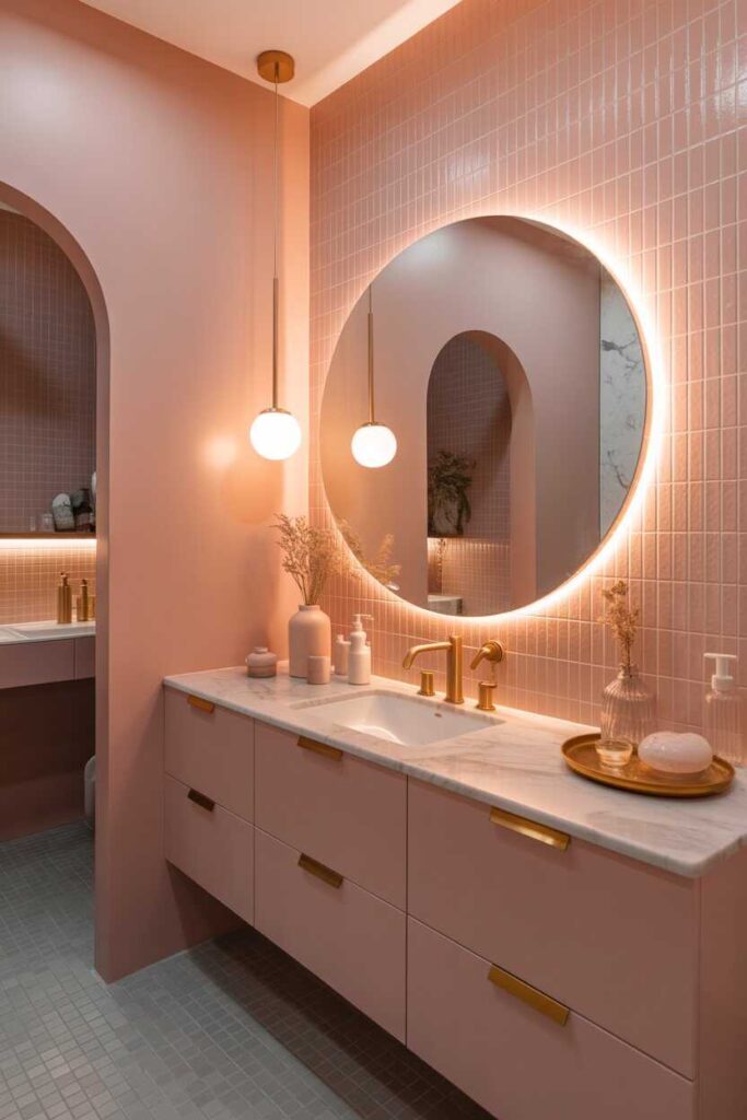 25+ Stunning Pink Bathroom Ideas for Every Style From Modern Minimalist to Vintage Glam 6 Pink Bathroom Lighting Ideas Set the Mood