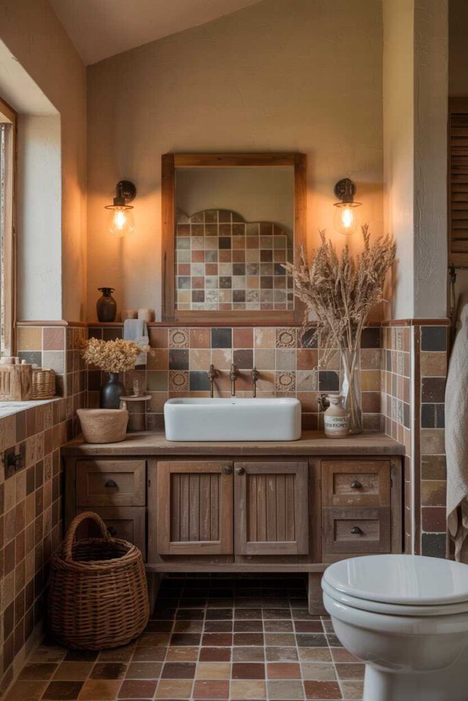 Modern & Budget-Friendly Bathroom Tile Ideas Stunning Inspiration to Transform Your Space 4 Rustic Ceramic Tiles for an Earthy Farmhouse Feel