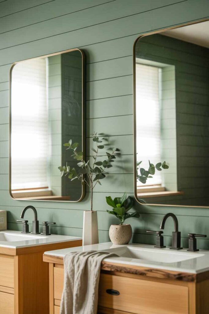 Modern & Budget-Friendly Shiplap Bathroom IdeasStunning Inspiration for a Cozy, Stylish Space 6 Sage Green for a Trendy, Nature-Inspired Vibe