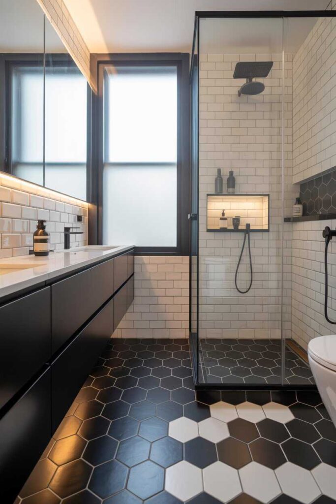 25+ Stunning Black and White Bathroom Ideas for a Modern, Timeless, and Chic Look 4 Small Black and White Bathroom Ideas