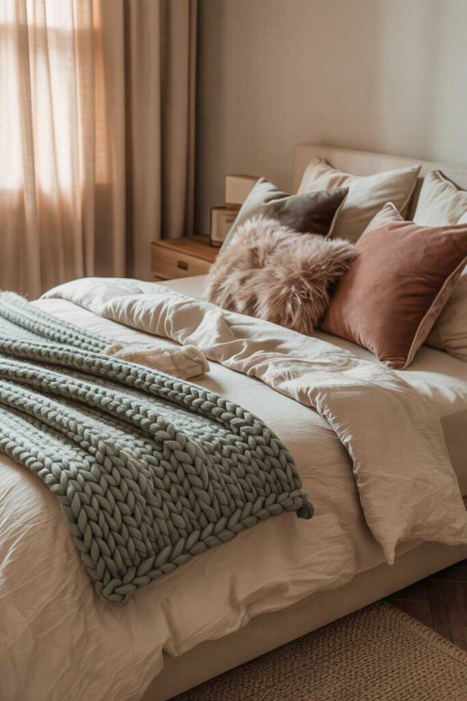 25+ College Dorm Room Ideas for a Cozy, Modern, and Budget-Friendly Transformation 2 Start with a Cozy Bedroom Look Using Layered Bedding and Soft Textures