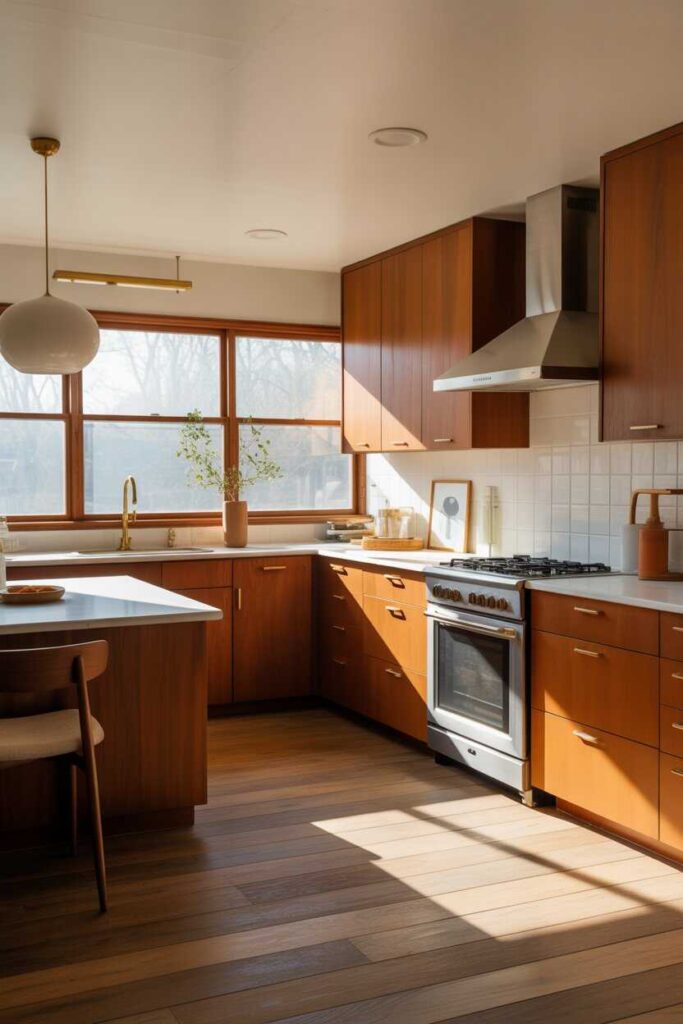 27 Mid Century Modern Kitchen Ideas Timeless, Stylish, and Budget-Friendly Inspiration for a Trendy Home 2 Start With Warm Wood Tones to Create a Vintage-Modern Foundation