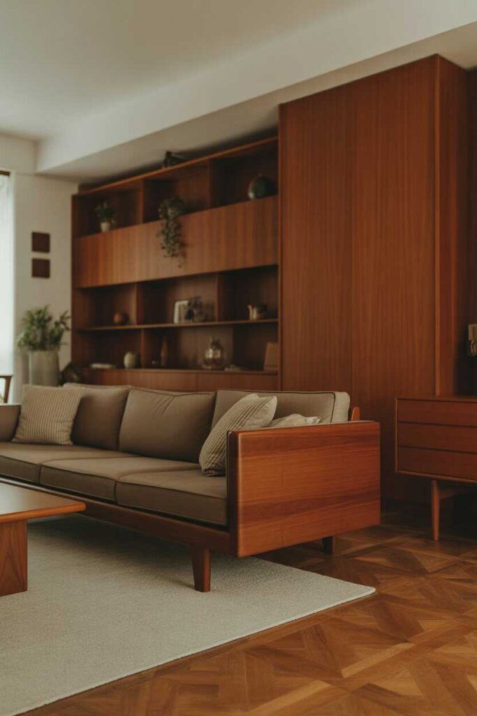 31 Mid Century Modern Living Room Ideas Stylish, Cozy, and Budget-Friendly Inspiration for a Retro-Modern Home 2 Start With Warm Wood Tones to Create the Mid Century Base