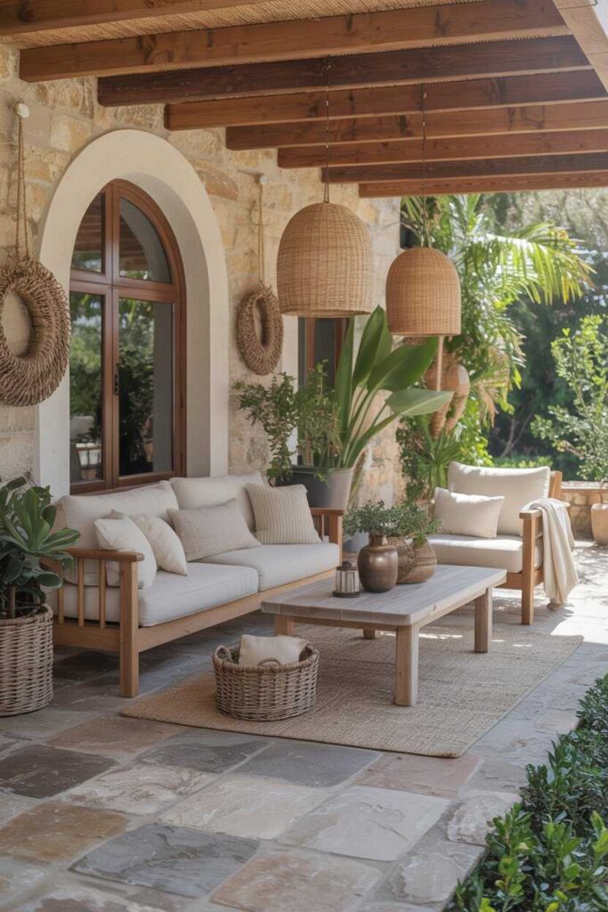 Modern & Budget-Friendly Backyard Patio Designs Stunning Ideas & Inspiration to Transform Your Outdoor Space 3 Stone Patios with Wooden Furniture & Natural Decor