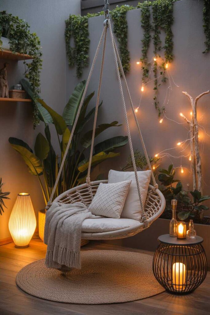27+ Small Sunroom Ideas for a Cozy, Modern Space You’ll Love (Gorgeous Inspiration for Every Home) 6 Try a Swing Chair or Hanging Chair for a Relaxed Vibe
