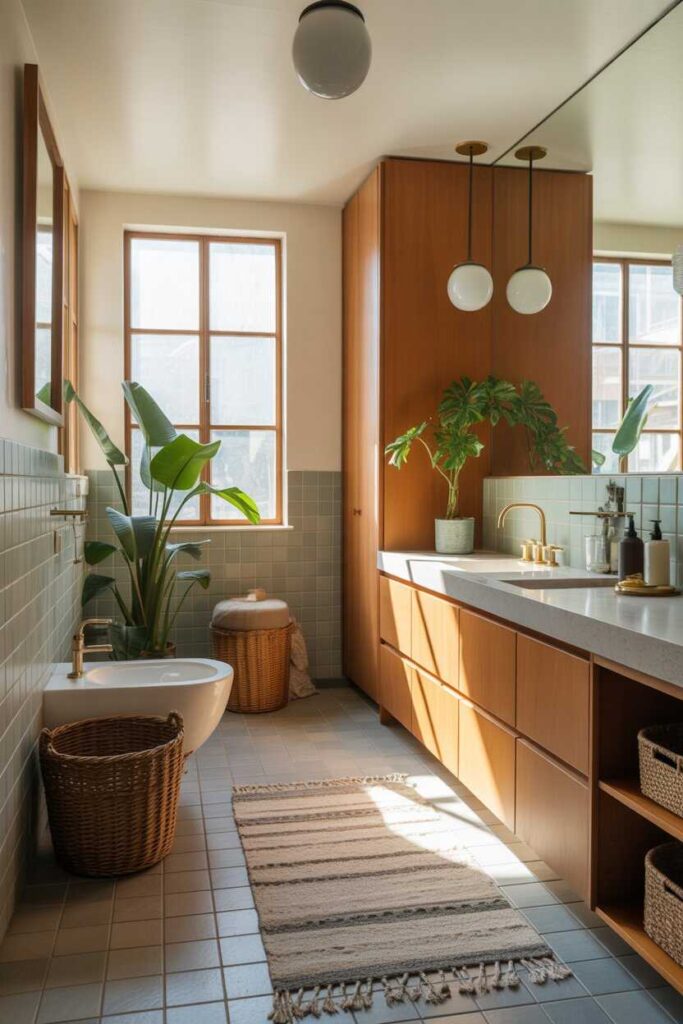 30 Mid Century Modern Bathroom Ideas Stylish, Budget-Friendly Inspiration for a Retro-Modern Space 5 Use Natural Materials for Authenticity
