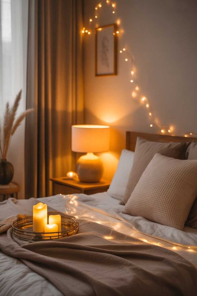 Modern & Budget-Friendly Ideas for How to Decorate a Bedroom Stylish Inspiration for a Dreamy Space 4 Use Warm Ambient Lighting for a Relaxing Mood