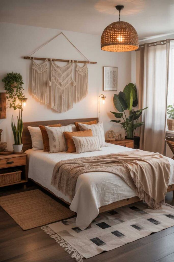 30+ Unique Apartment Bedroom Decor Ideas for a Cozy, Modern, and Aesthetic Space (Inspiration You’ll Love!) 7 Add Character with Farmhouse Style or Boho Elements